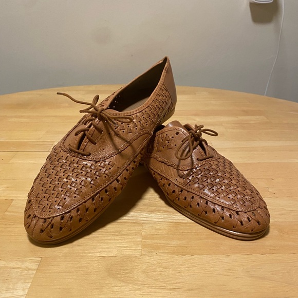 hippopotamus Other - Vintage Hippopotamus Tan Woven Leather Oxfords Flats Made in Brazil Men's 10